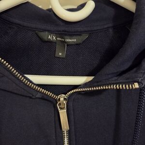 Armani Exchange Navy Zip-Up Hoodie
